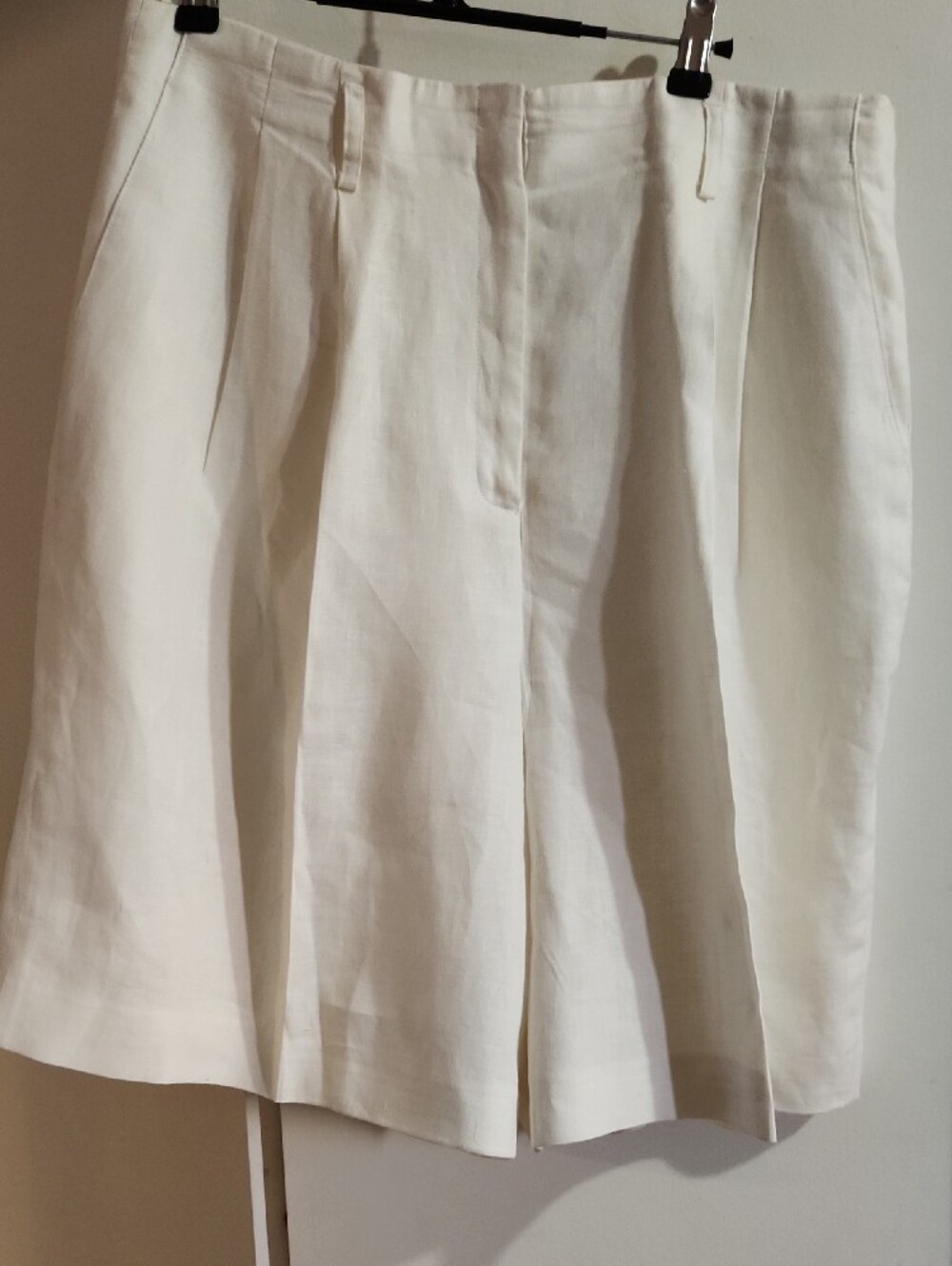 Lord & Taylor Cream / White Linen Shell Women's Shorts Sz 16